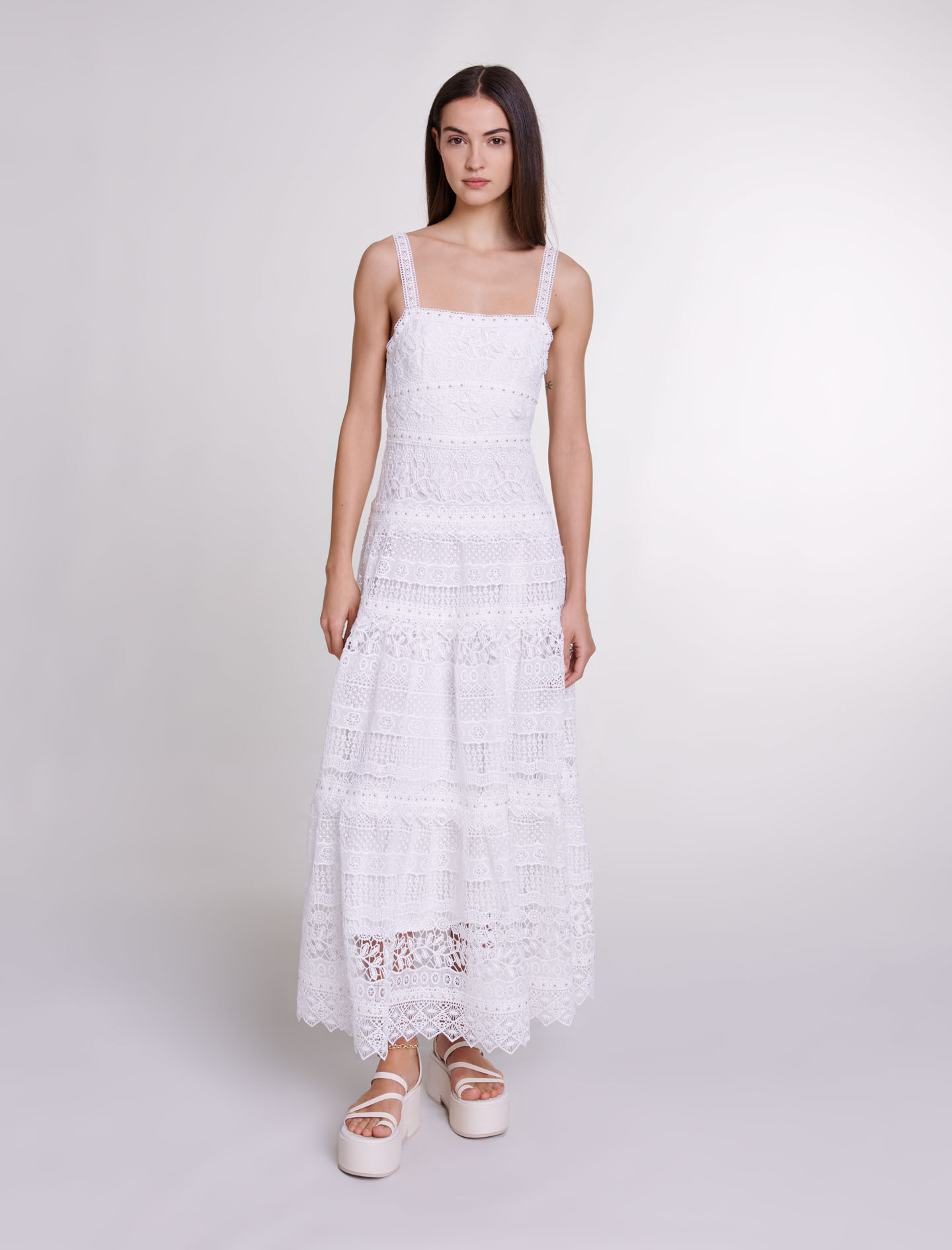 Crochet knit maxi dress Maje