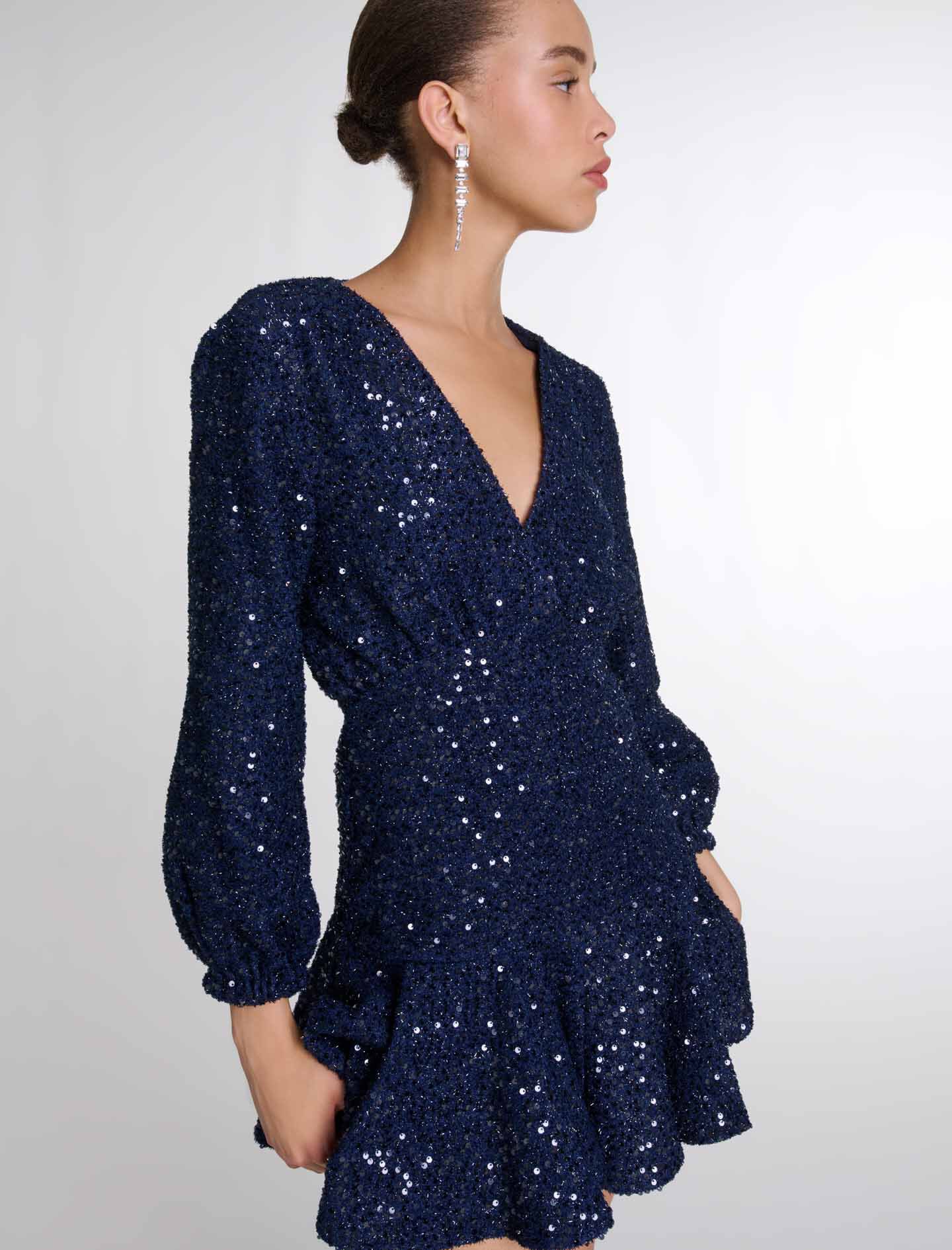 Sequin maxi dress Black / Gray For Women | Maje