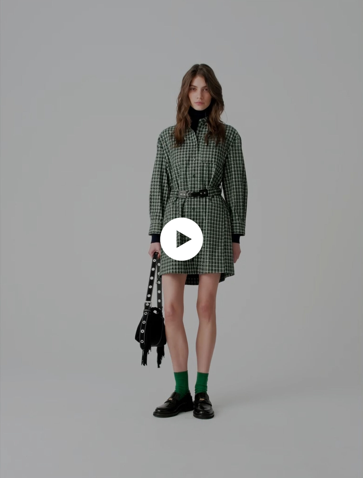 Short shirt dress with rhinestones
