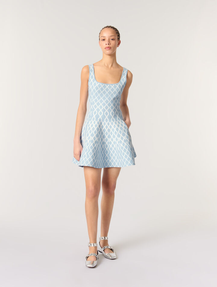 Jacquard knit short dress
