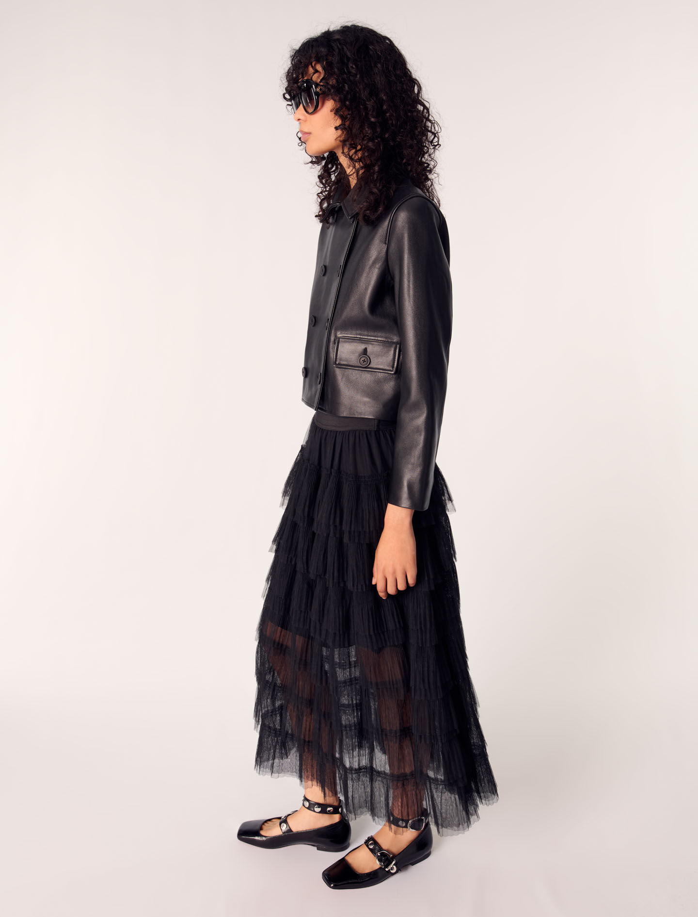 Maxi Skirt in Tulle with Black Sequins | Ms Jessy New Year
