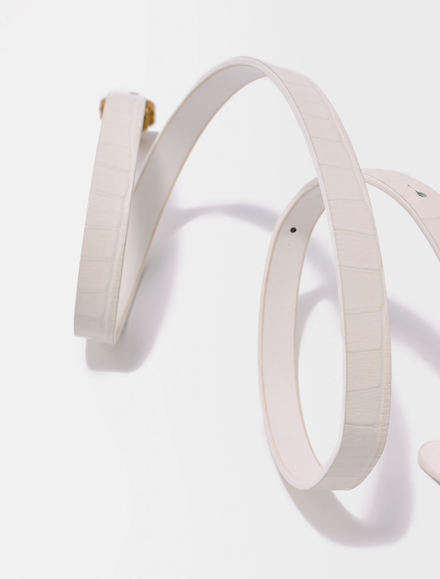 White leather belt