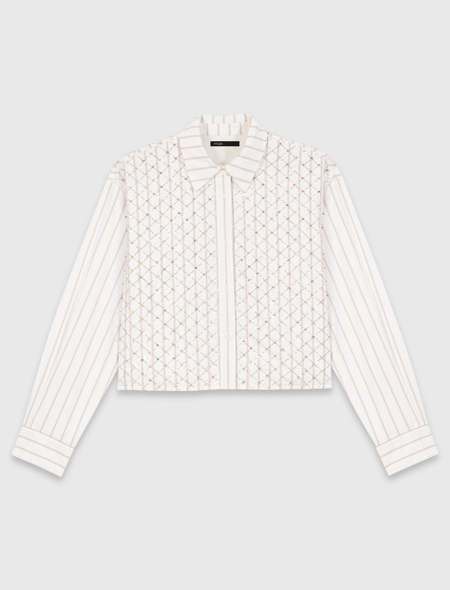 Beaded cropped shirt 6
