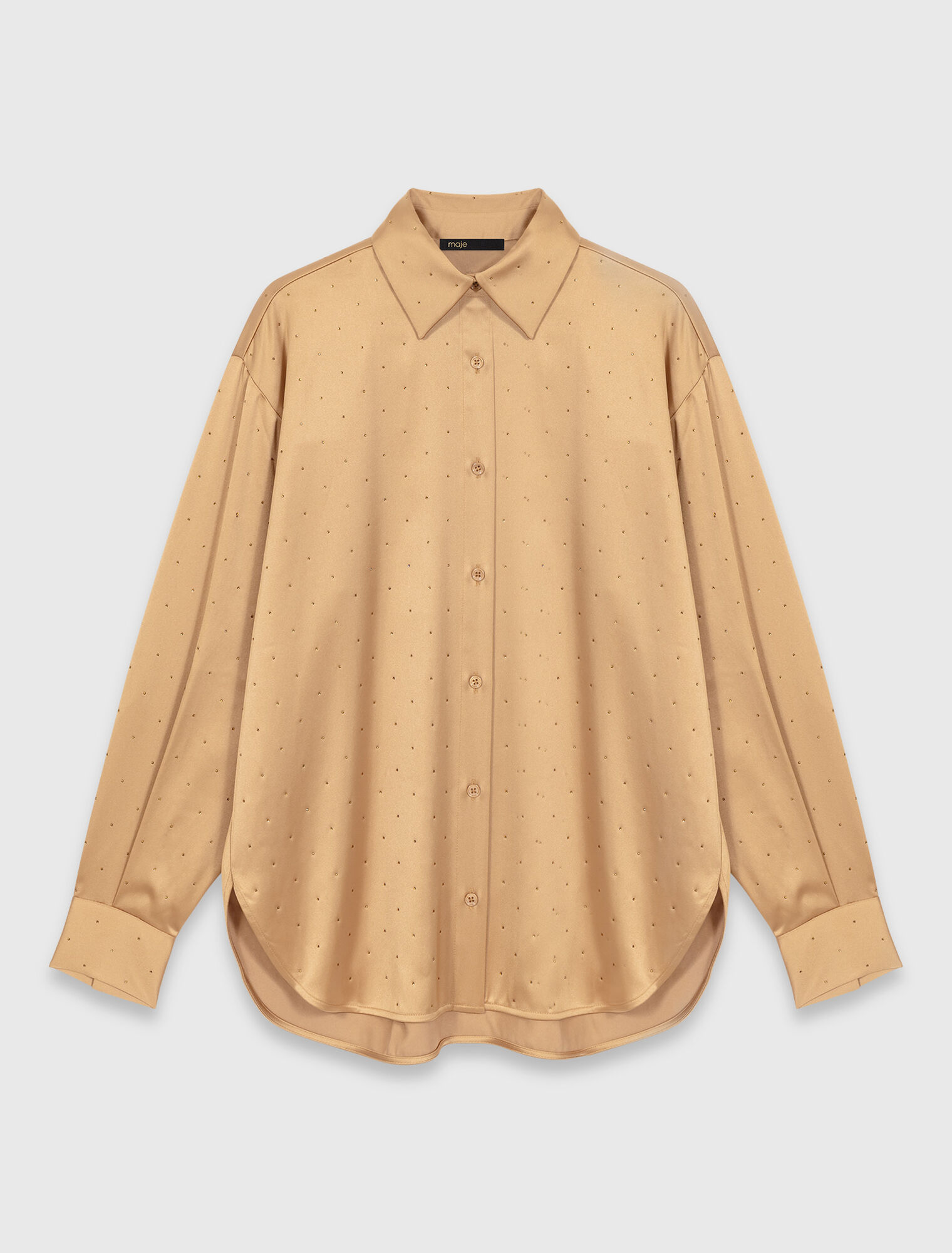 Rhinestone satin shirt