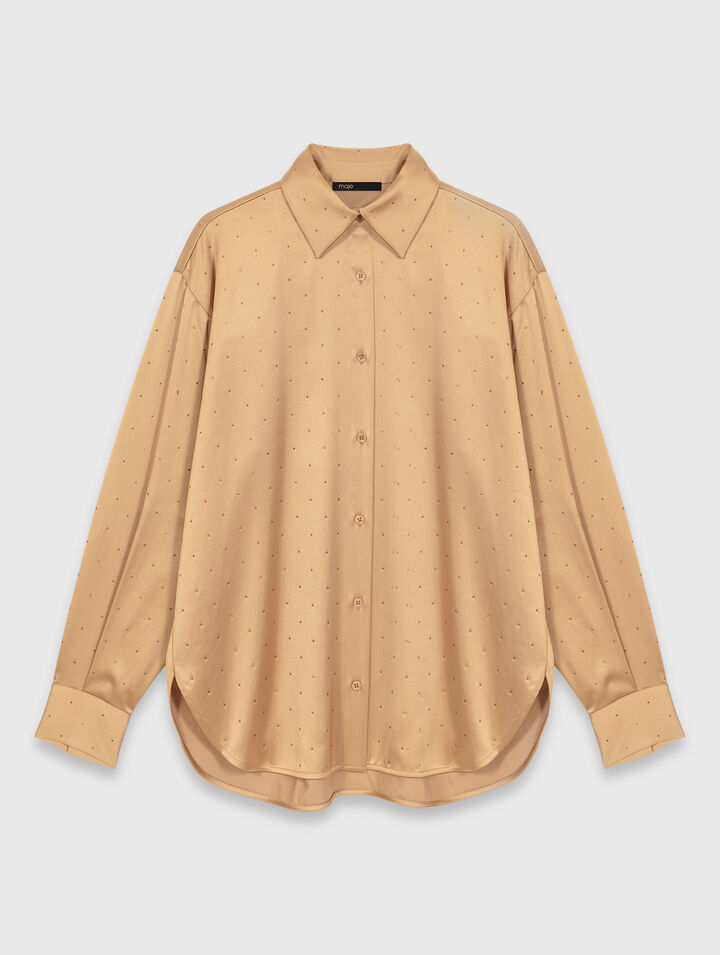 Rhinestone satin shirt