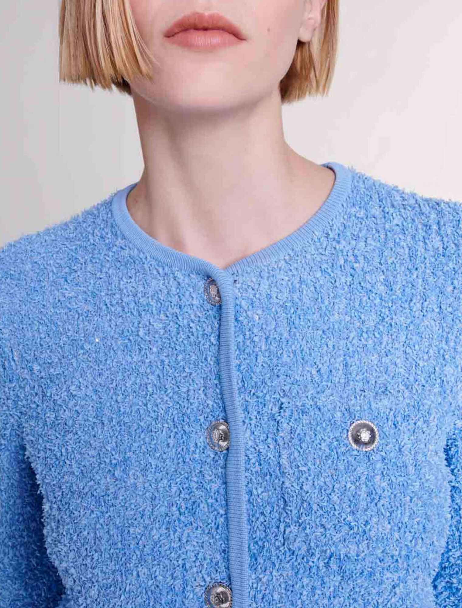 Sequin knit cardigan