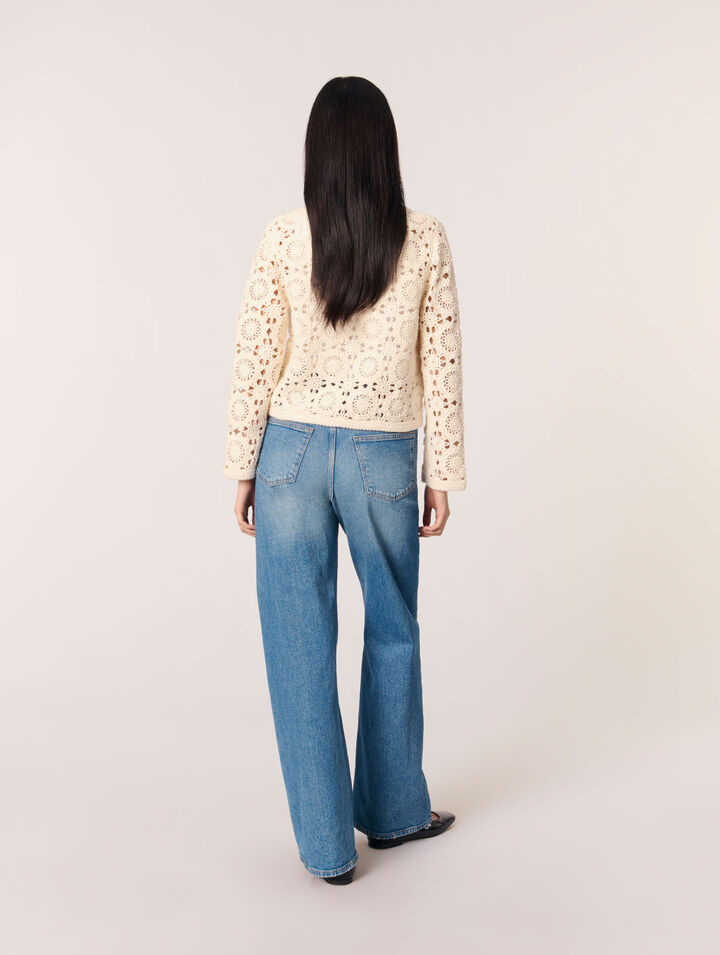 Crocheted cropped cardigan