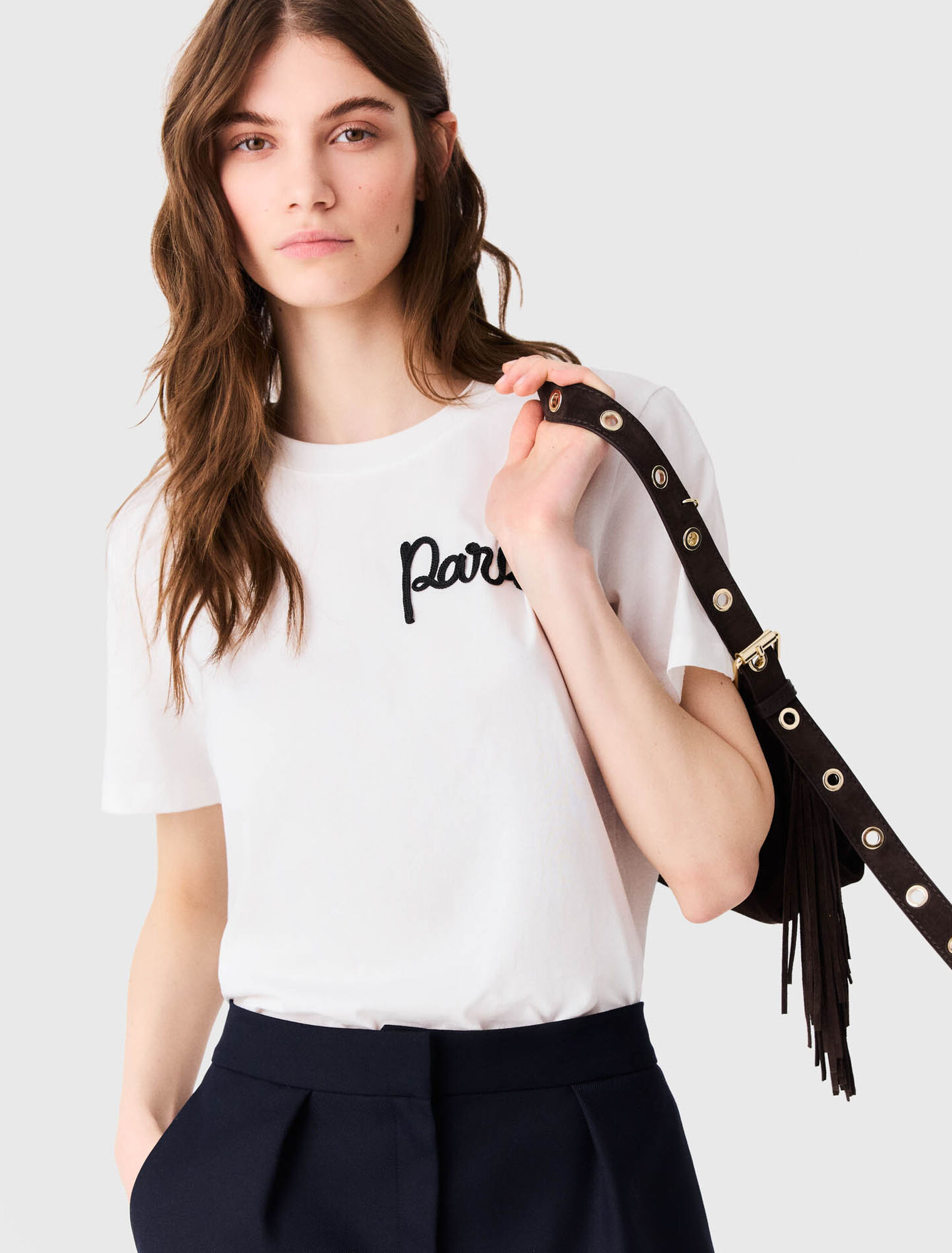 T-shirt with embroidered Paris logo