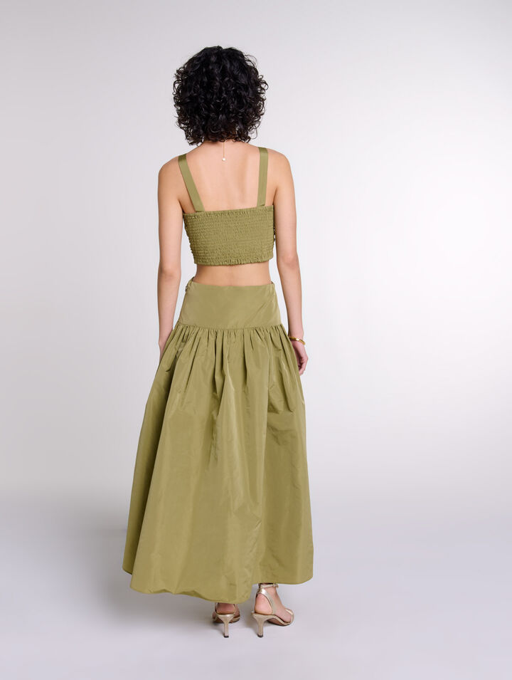 Cutaway taffeta dress
