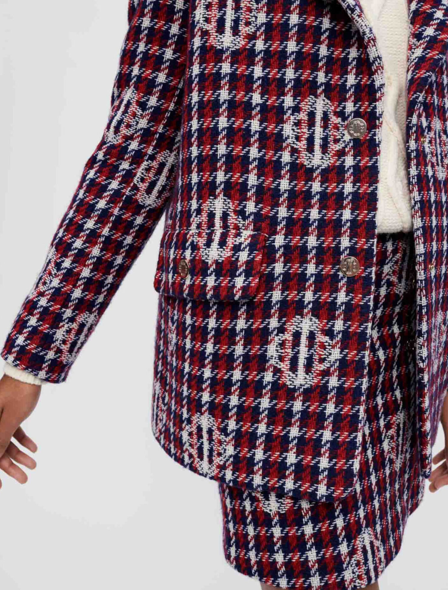 Clover plaid jacquard jacket
