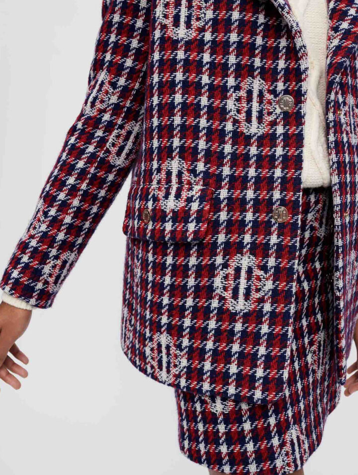 Clover plaid jacquard jacket