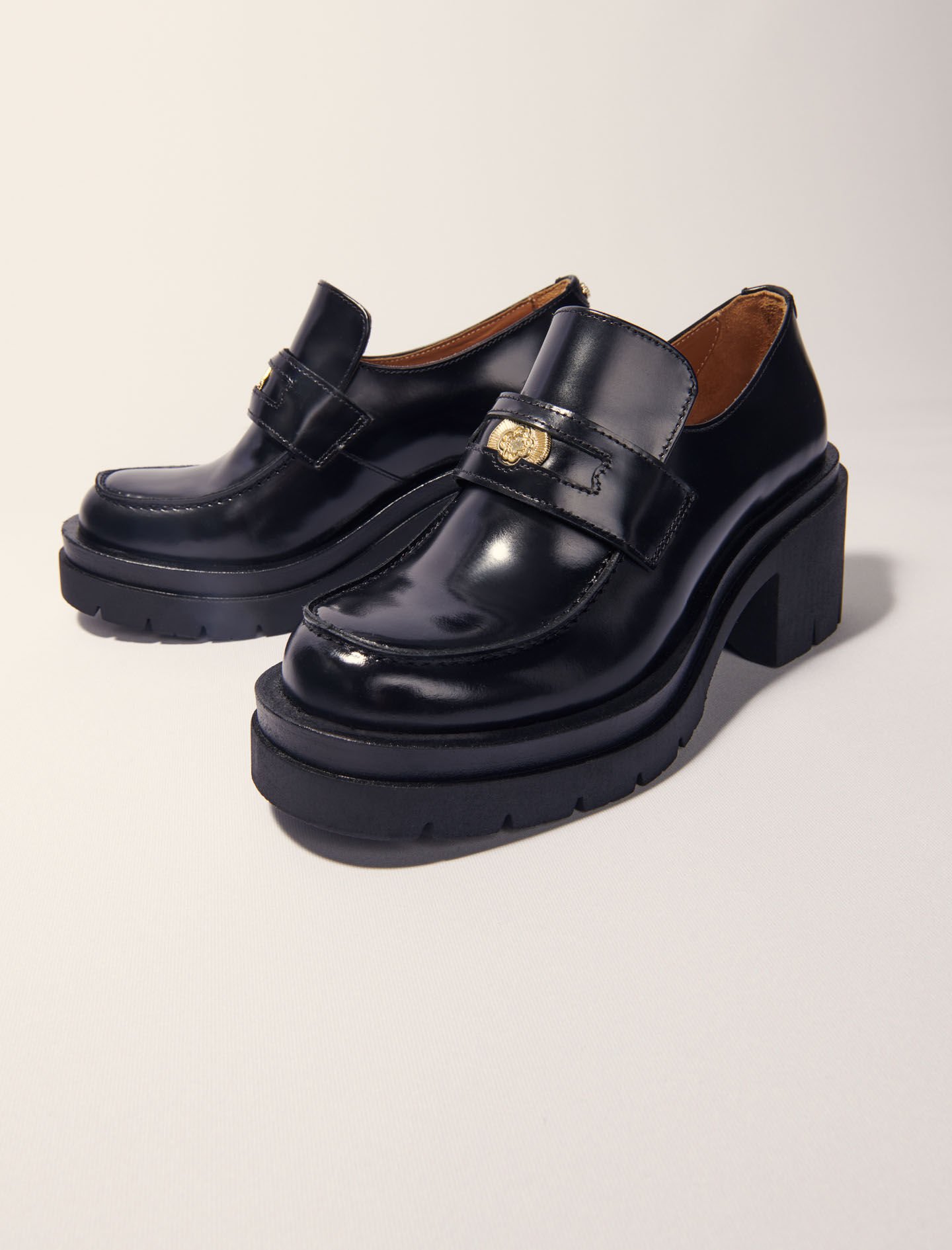Heeled loafers Black / Gray for Women | Maje