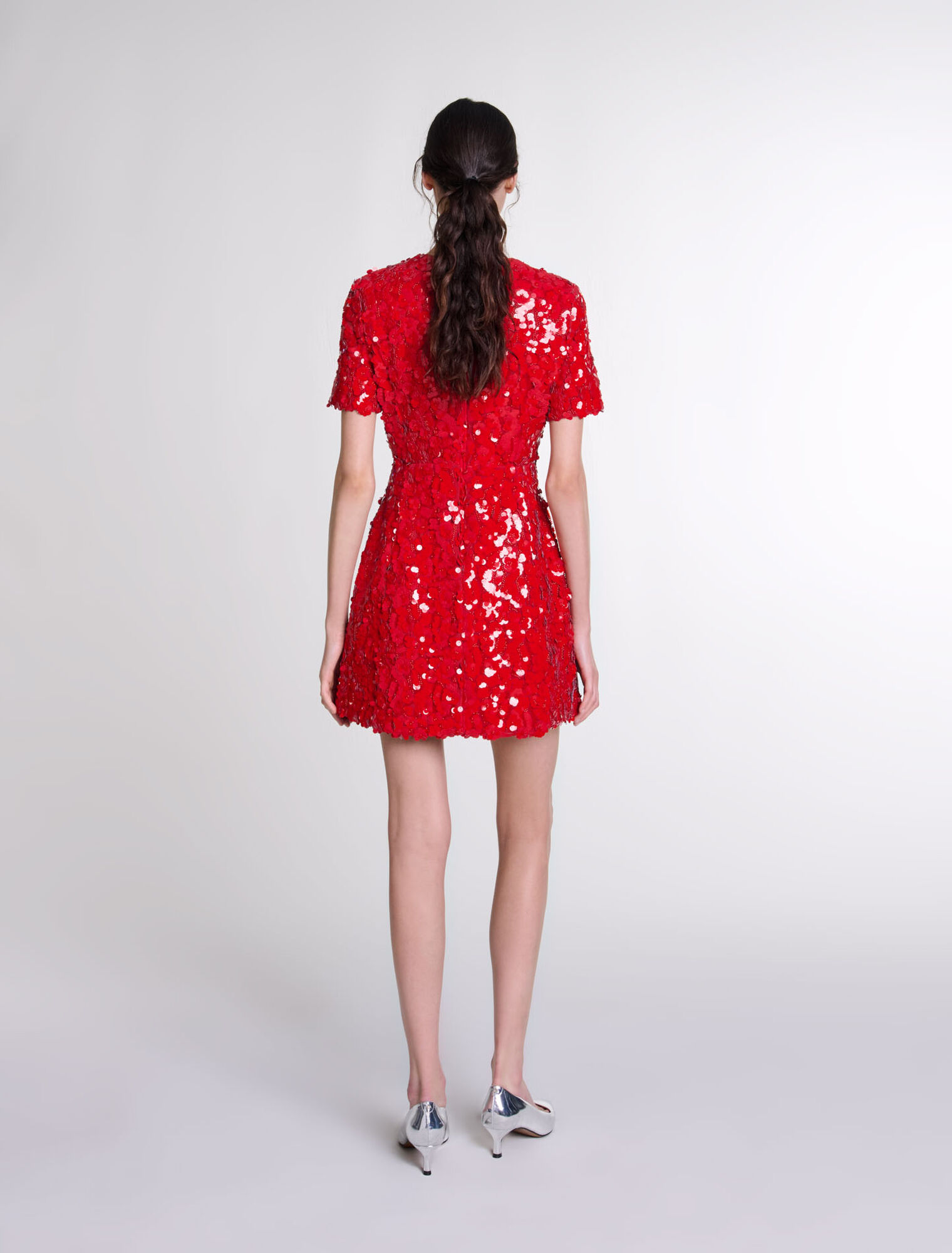 Short sequinned floral dress