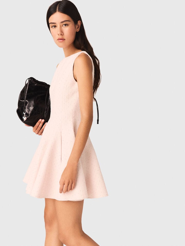 Short flared tweed dress