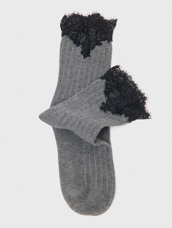 Cotton and lace socks