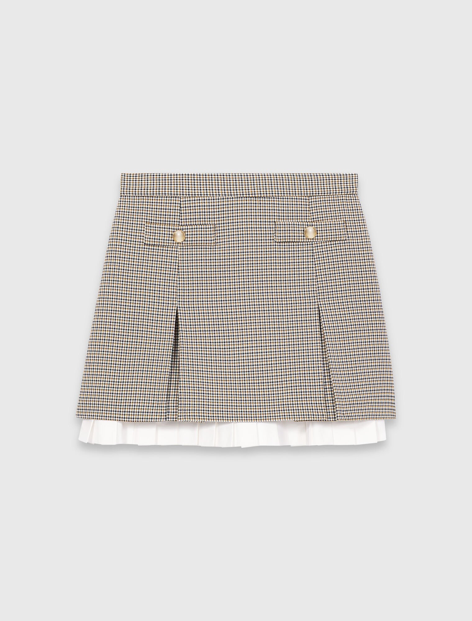 Pleated skirt with poplin details