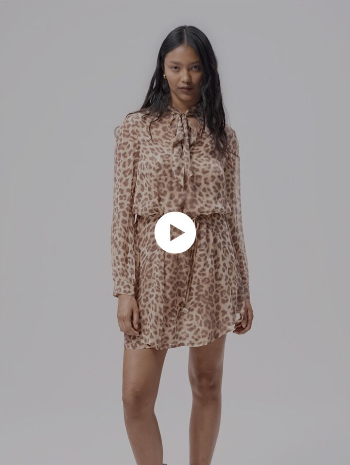 Leopard-print short dress