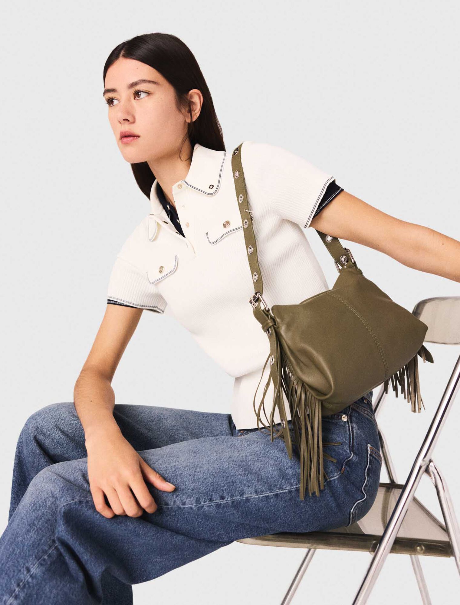 Plain leather mini Miss M bag