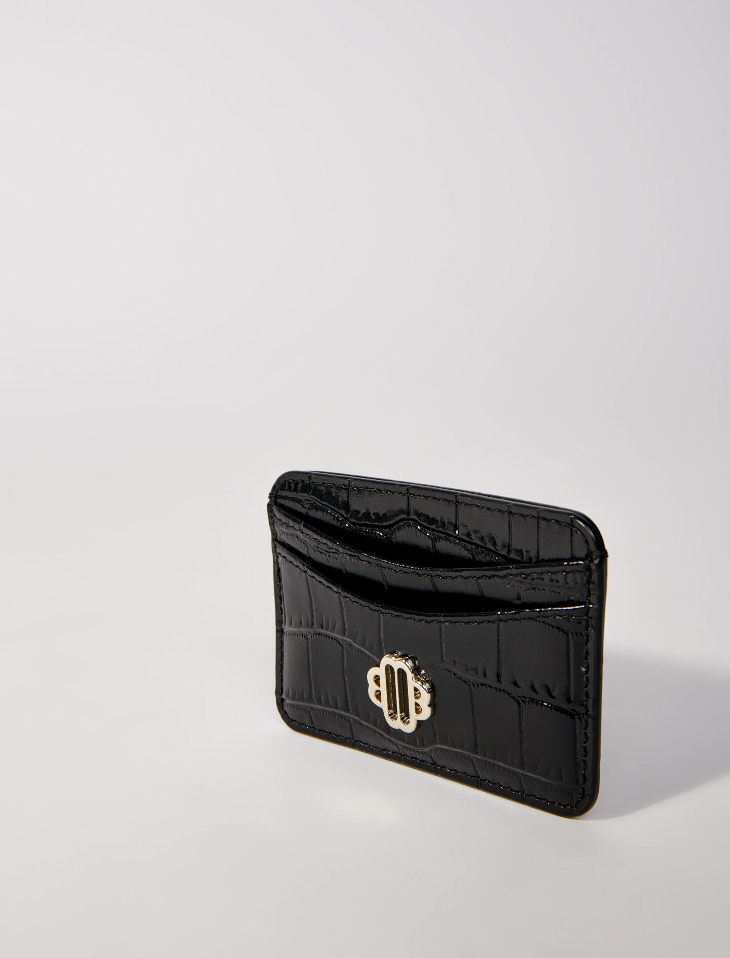 さらに100円引き◆MISCHIEF◆RHOMBUS CLASSIC CARD HOLDER Mock croc embossed leather card case