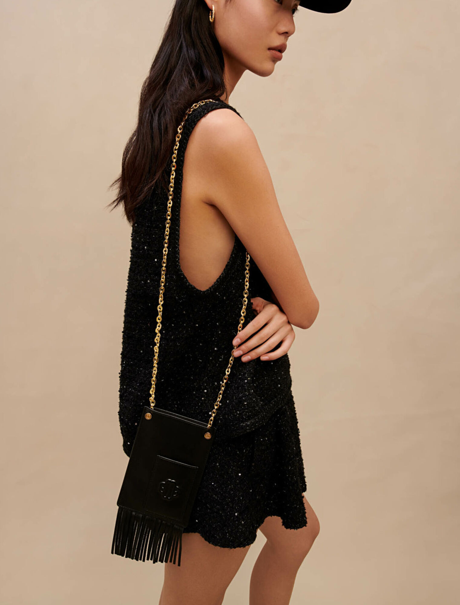 Metallic sleeveless top