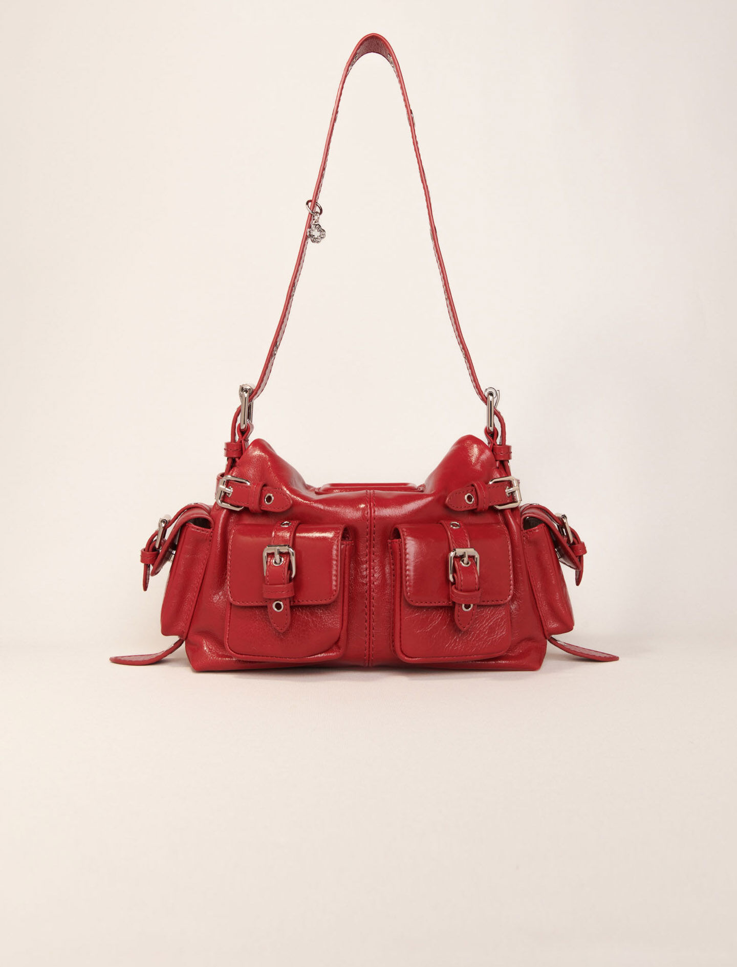 Miss M Mini cargo leather bag Red for Women | Maje