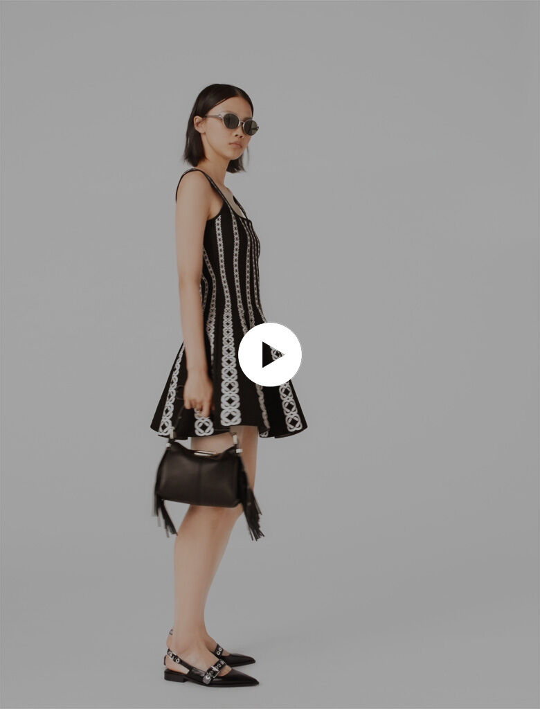 Short jacquard knit dress Bicolor for Women | Maje