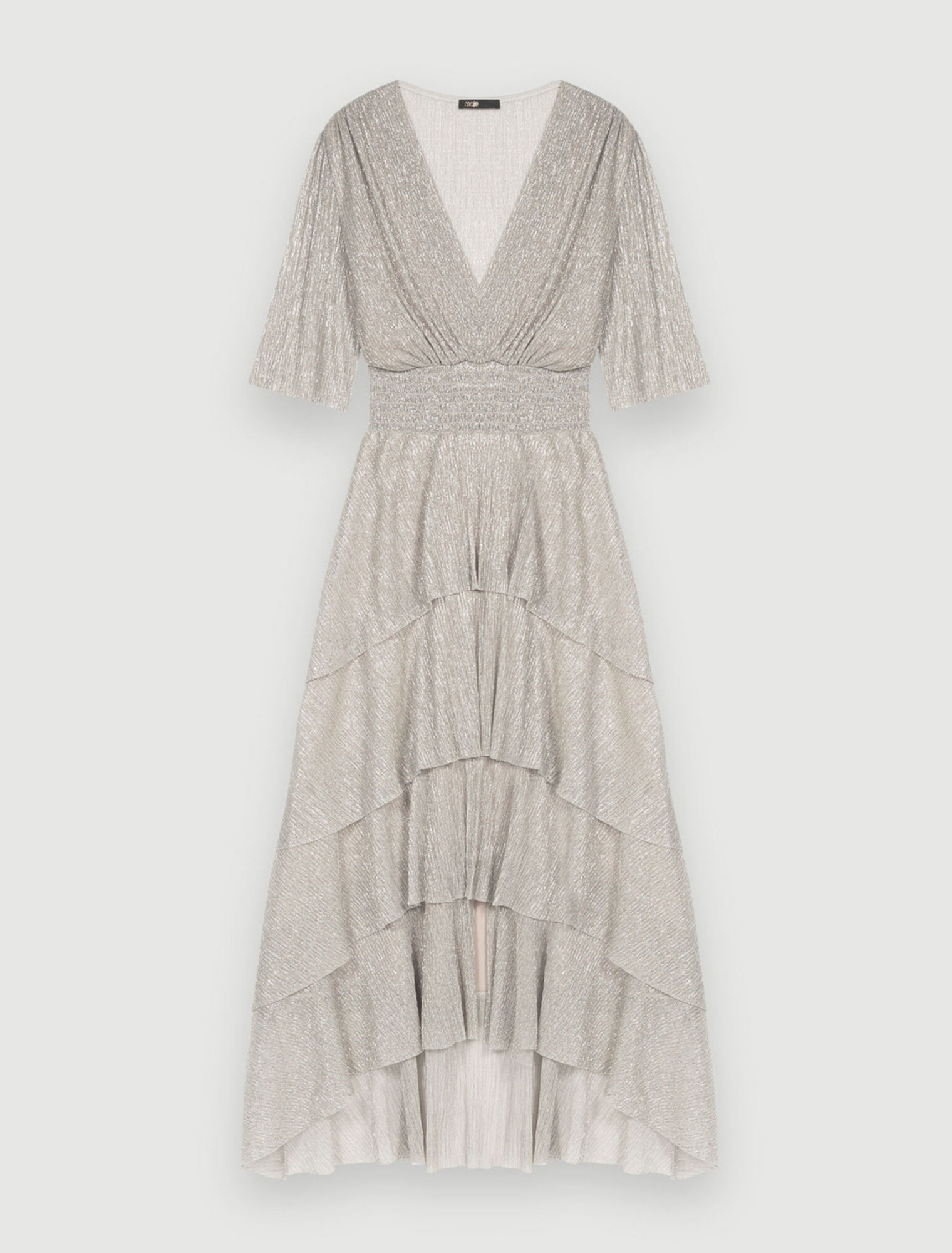 Full lamé dress with ruffles