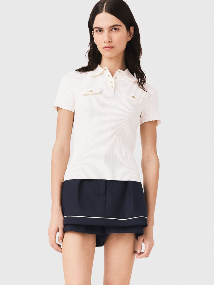 Short-sleeved polo with pockets