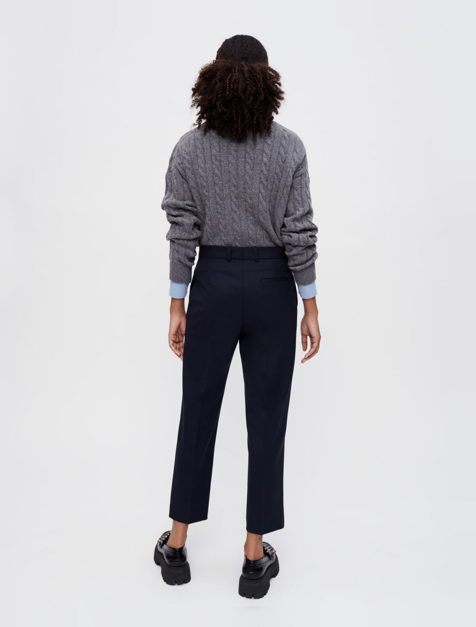 Straight-leg suit pants