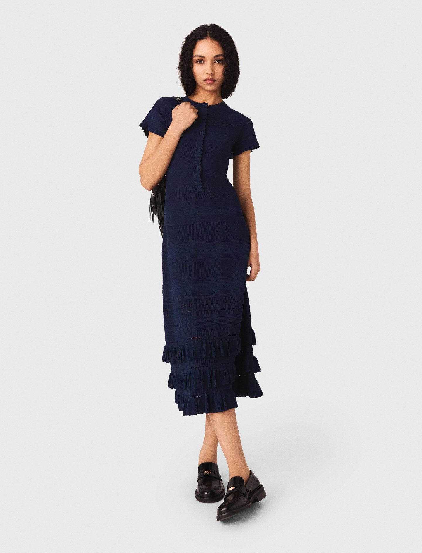 Knit maxi dress with ruffles 6