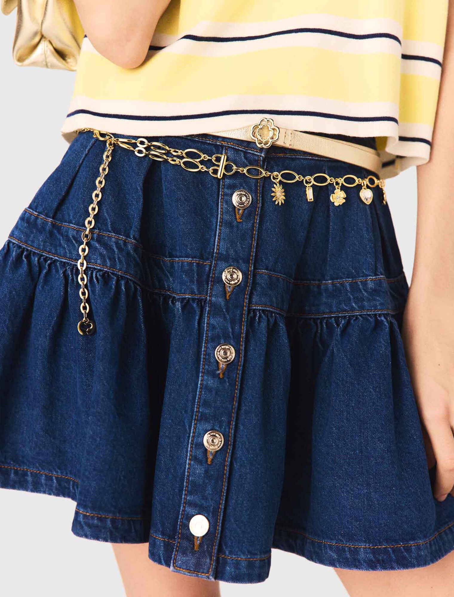 Double chain belt with charms