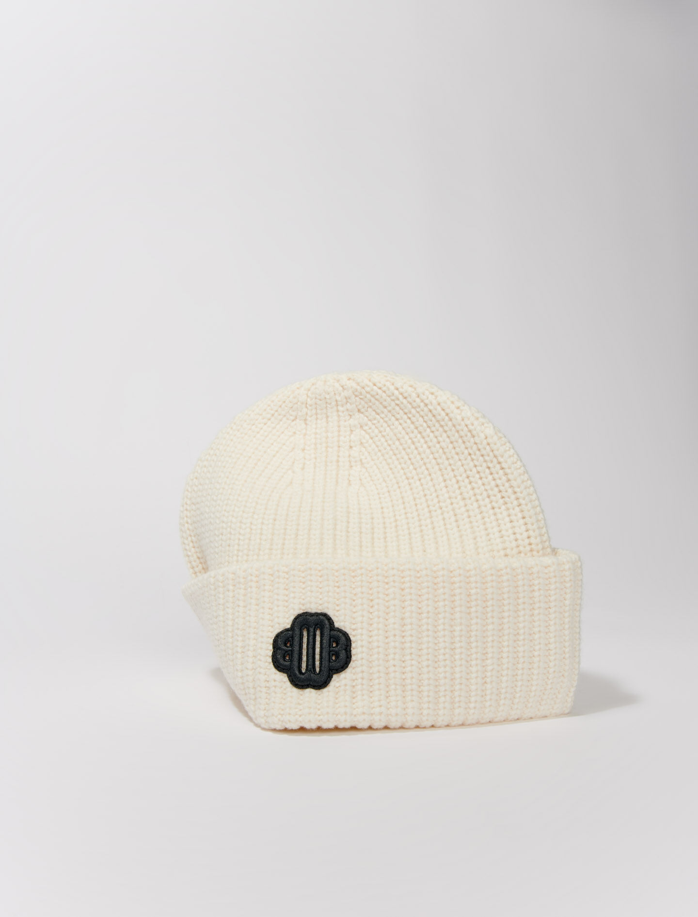 Rib-knit bonnet in wool blend White for Women | Maje