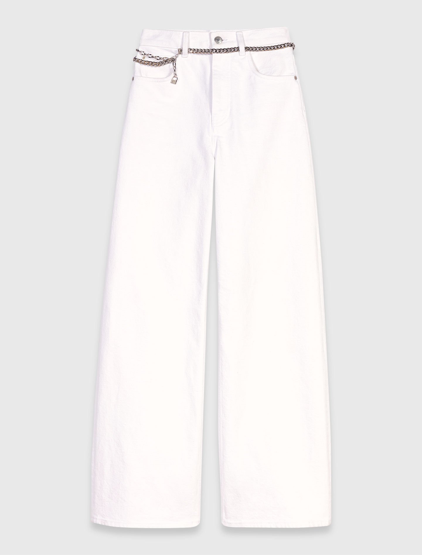 High-waisted wide-leg jeans White for Women | Maje