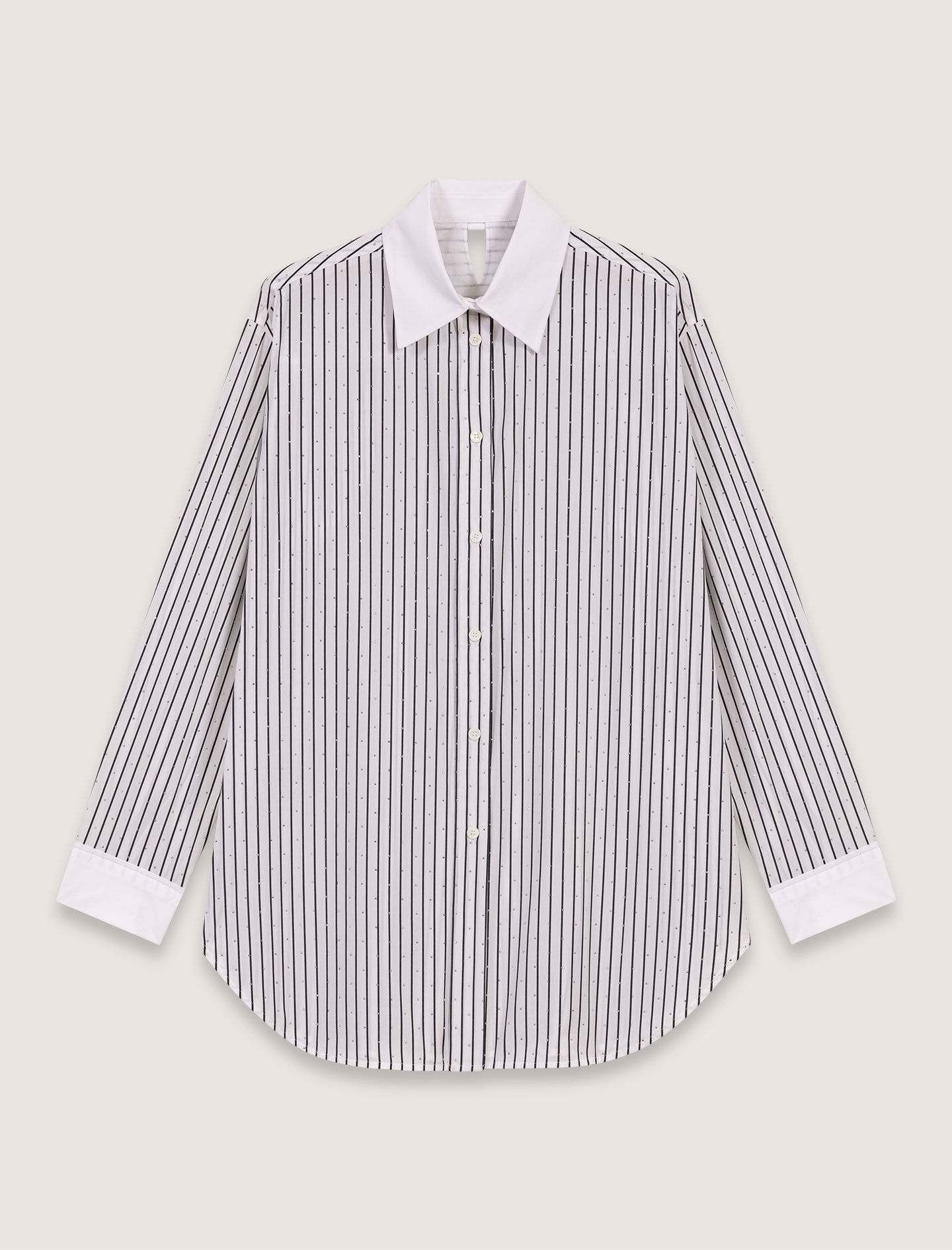 Rhinestone striped shirt Bicolor for Women | Maje