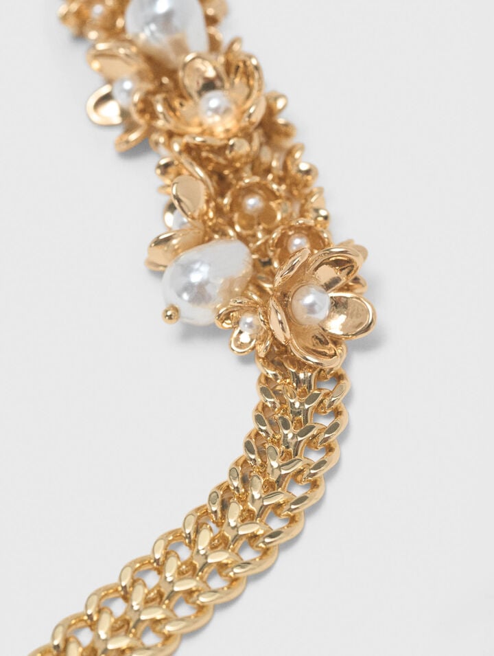 Asymmetric wide chain necklace