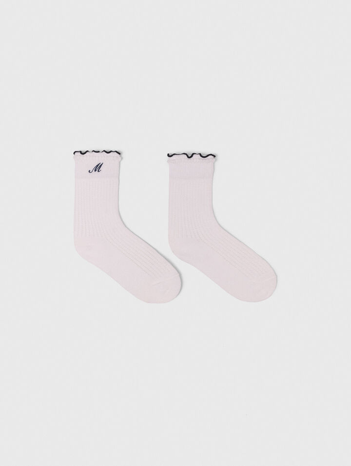 Cotton pointelle socks