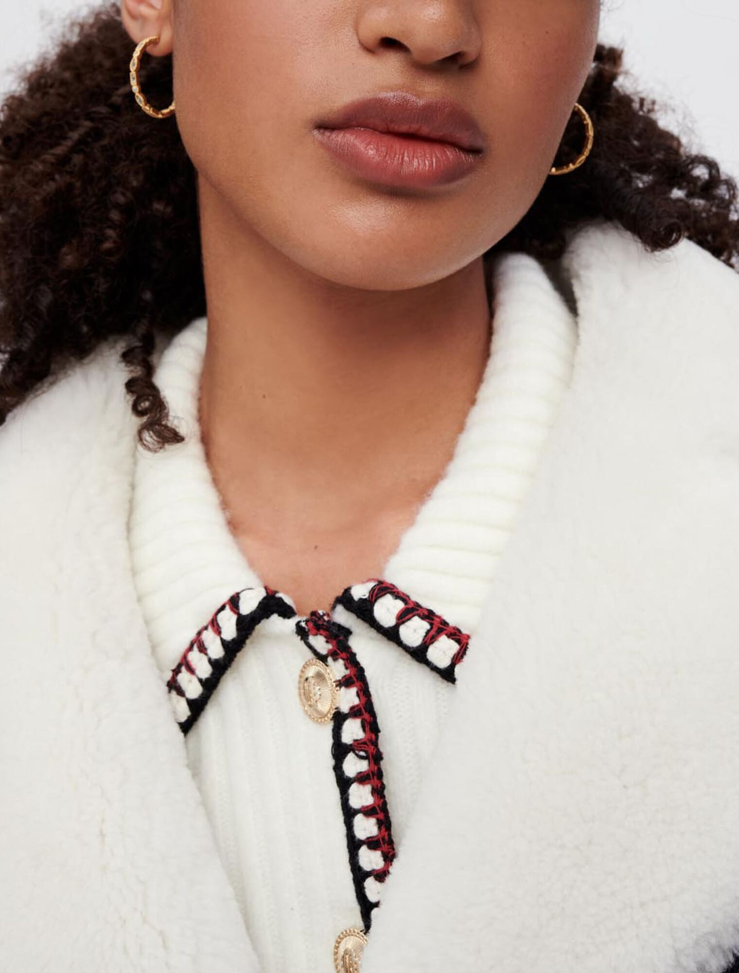 Two-tone shearling coat