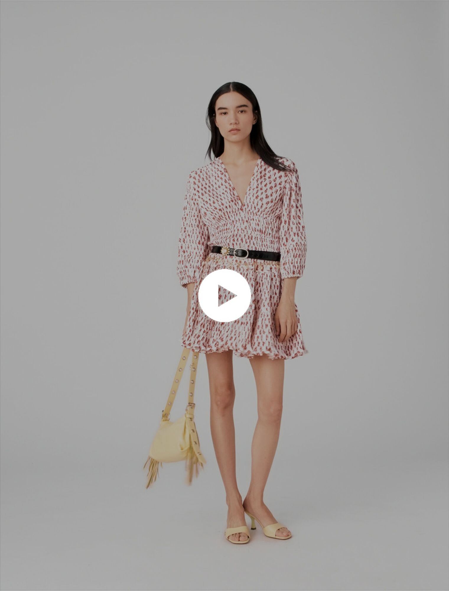 Patterned pleated dress