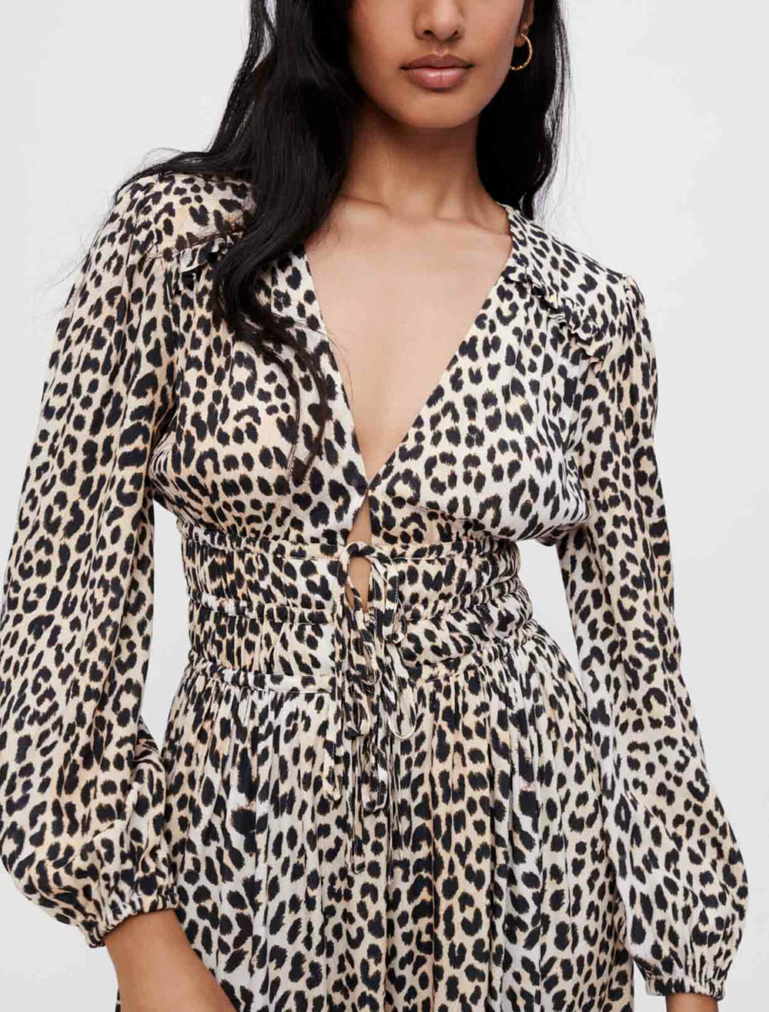 Leopard-print viscose maxi dress