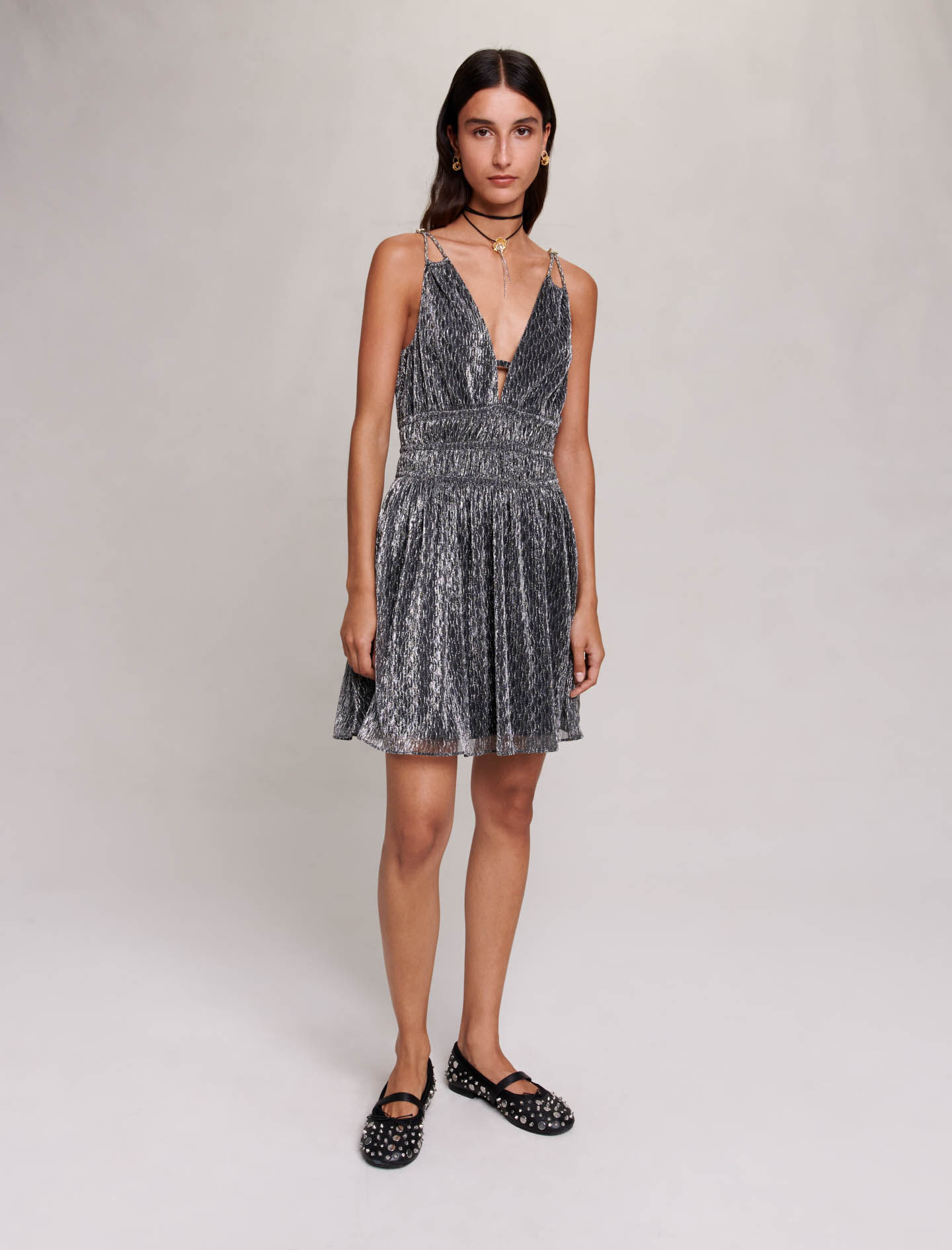 Short silver dress Offline Dresses Maje