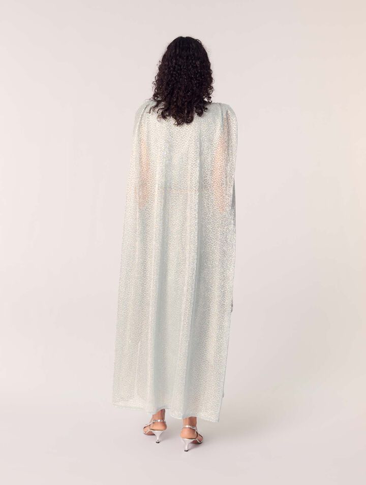 Lurex cape maxi dress