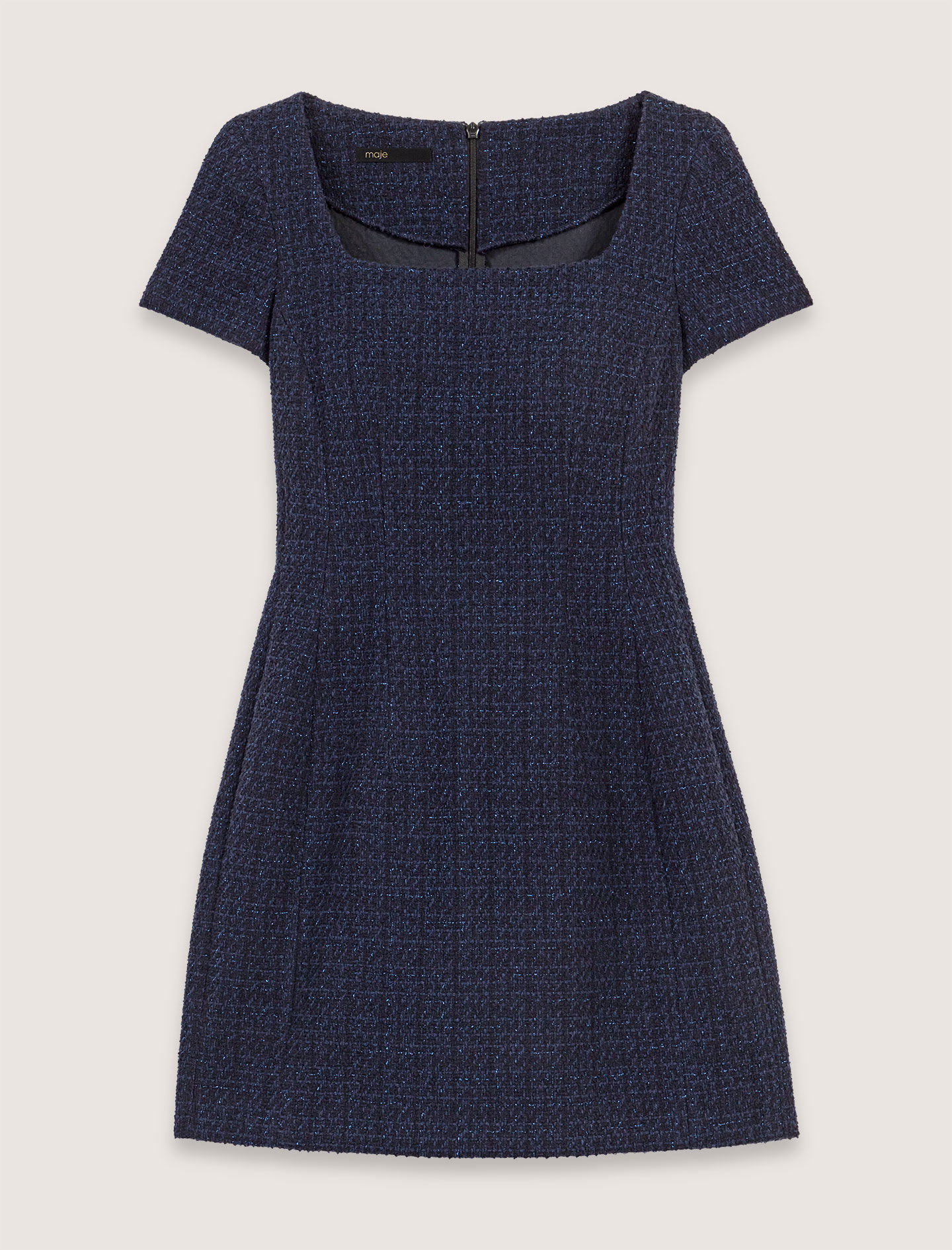 Short tweed dress Blue for Women | Maje