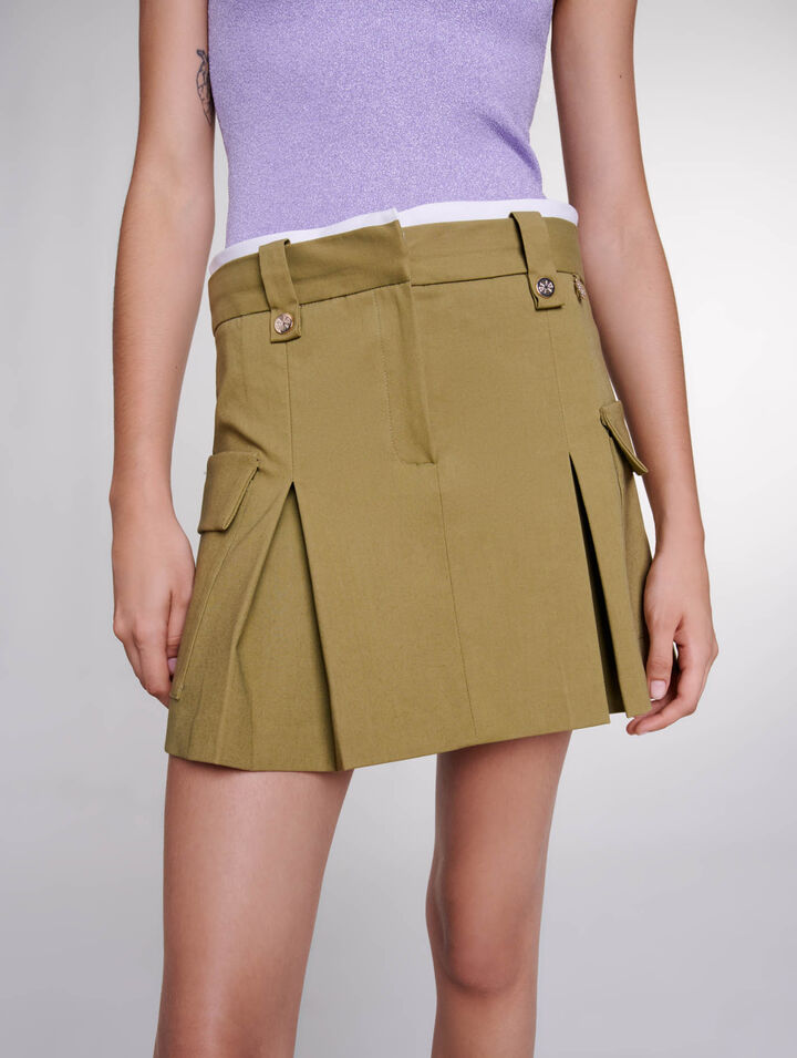 Pleated mini skirt