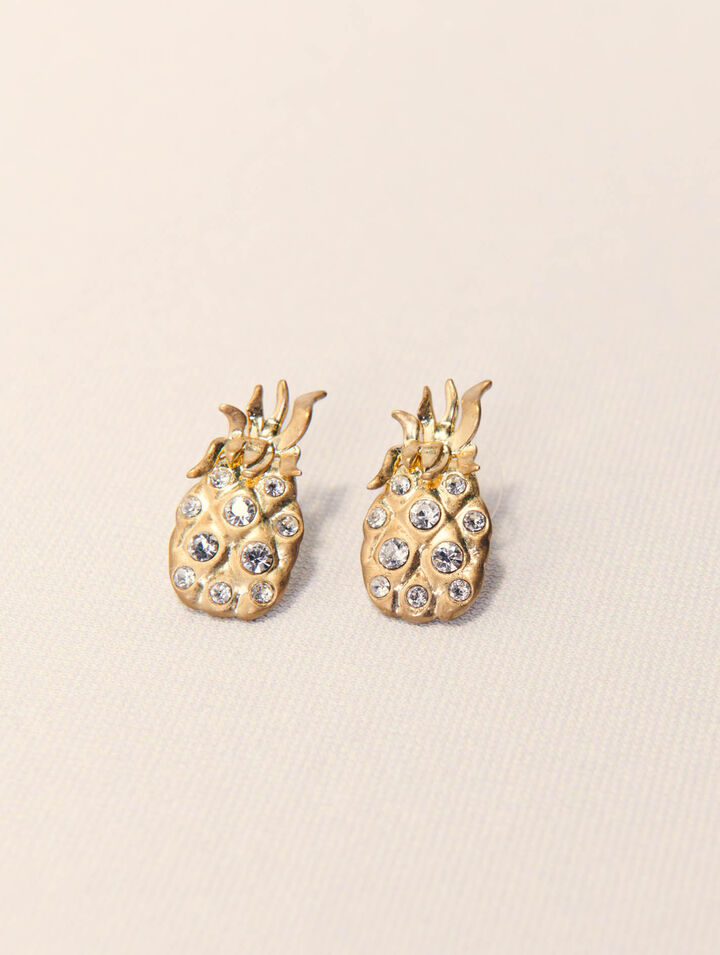 Pineapple rhinestone earrings