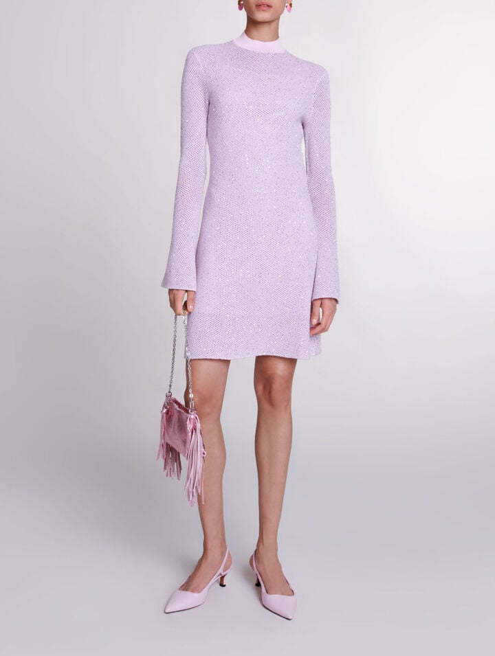 Semi-sheer knit dress