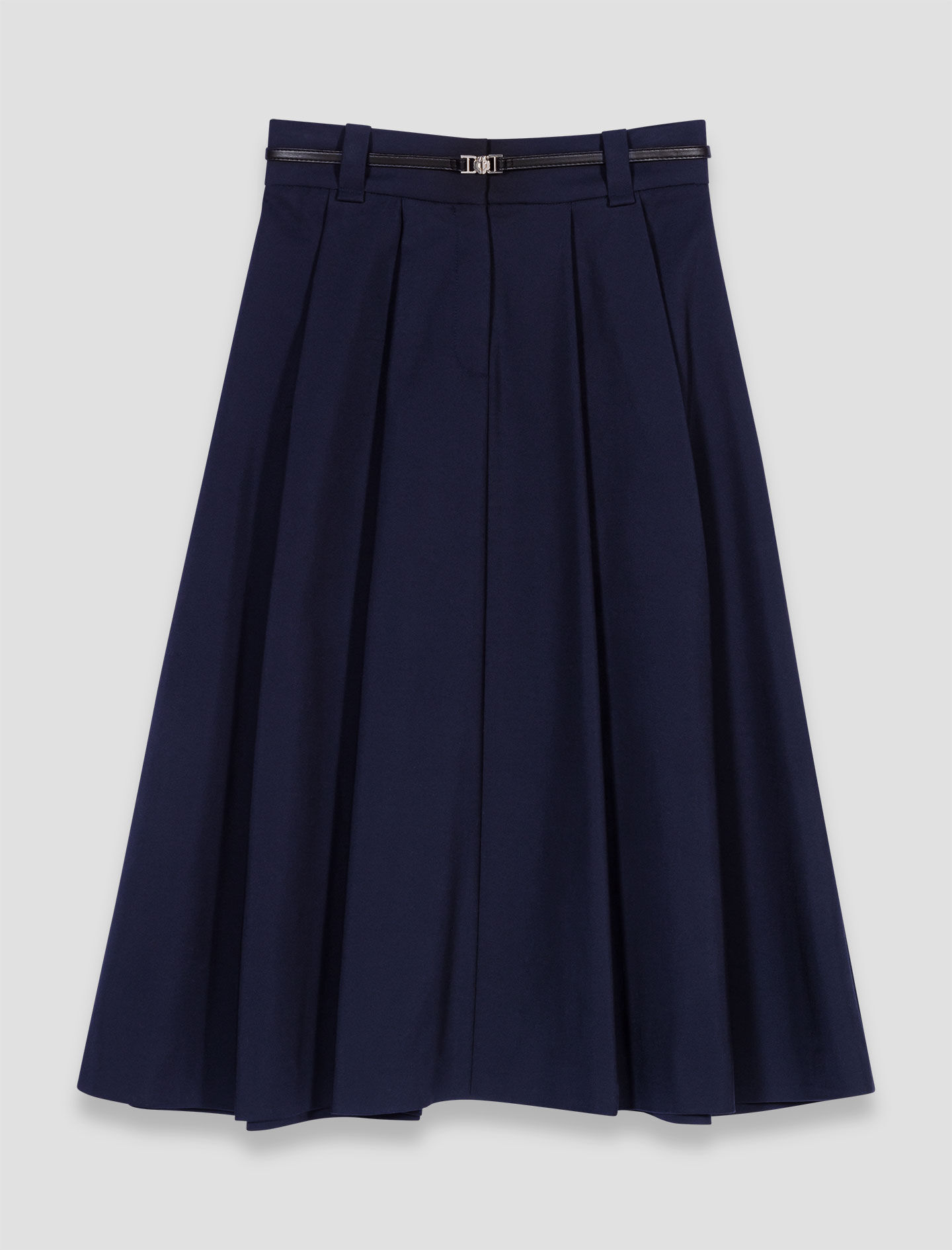Long cotton skirt with belt Blue for Women | Maje