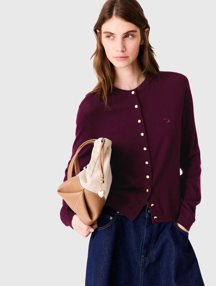 Cardigan with embroidered logo