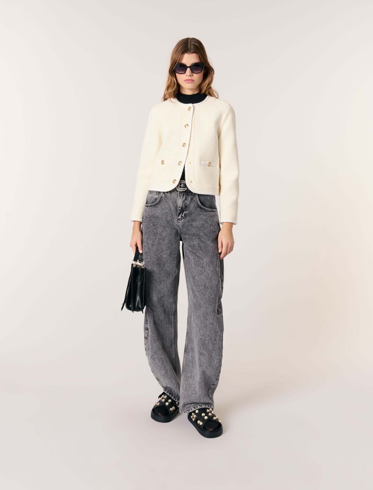 ジャケット・アウター OTONA MUSE FRINGE TWEED SHORT JACKET OTONA MUSE FRINGE TWEED SHORT JACKET