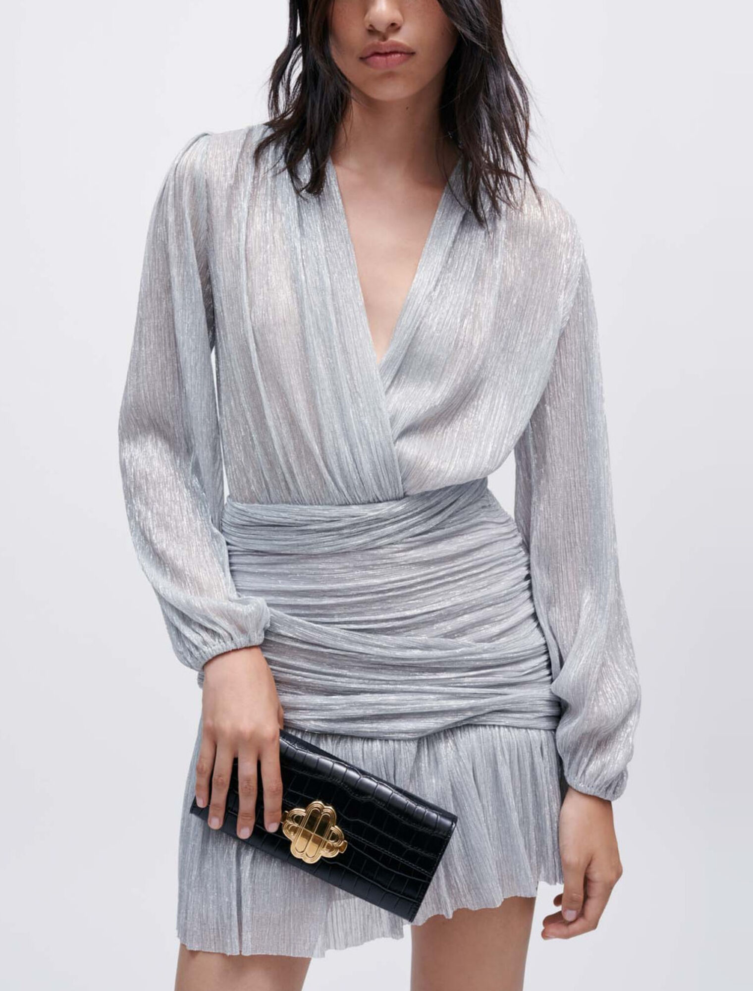 Draped lurex dress