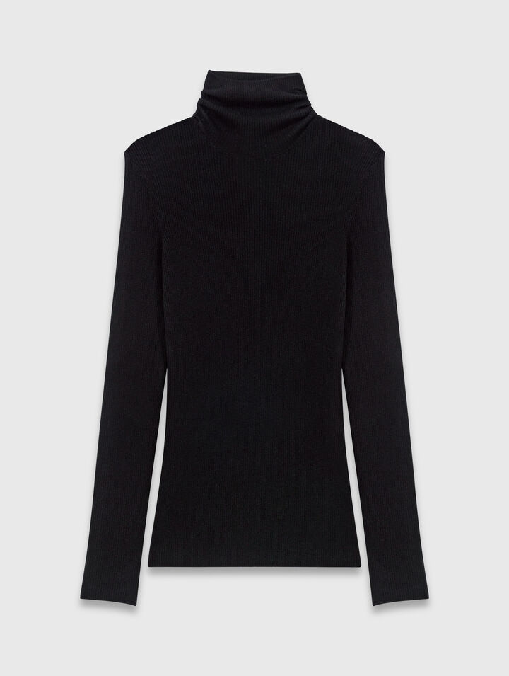 Second-skin roll-neck jumper
